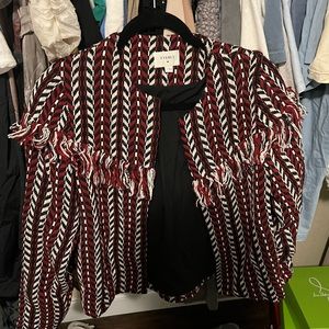 Black white and red fringe jacket!